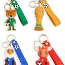 2 x 4Pcs World Cup Keychain, PVC Cartoon Mascot Keychains, Soccer Fans Souvenir for Backpack Key Key Chain Accessories Car Charms