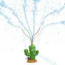 HeySplash Water Sprinkler Toy, Sprinkler for Kids Outdoor Play, Sprinkler Toy with 6 Wiggle Tubes, Outside Backyard Lawn Toys, Splashing Fun for Over 3 Year Boys Girls, Attach to Garden Hose, Cactus
