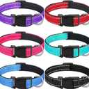 6 Pcs Reflective Dog Collar Soft Padded Breathable Adjustable Nylon Pet Collar with Safety Locking Buckle for Dogs Cats Puppy Pets Accessories(Small,Fresh Color)
