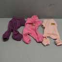 XPUDAC 3 Pack Fleece Dog Pajamas Warm Winter Dog Clothes for Small Medium Dogs Girl Cozy Puppy Pjs Pet Outfit Doggie Onesie Costume, Purple, Pink, Hotpink, Small
