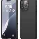 elago Compatible with iPhone 16 Pro Max Case, Premium Liquid Silicone Case, Full Body Protective Cover, Shockproof, Slim Phone, Anti-Scratch Soft Microfiber Lining, 6.9 inch (Black)