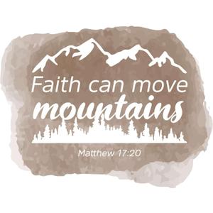 Family Faith Can Move Mountains Empowering Quote Wall Decal Decoration Religious Quotes Bible Verse Matthew 17:20 Mountain View Lasts Years and Easily Removable - Size: 40 in(W) x 16 in(H)