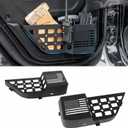 Z8 Metal Rear Door Storage Pockets Compatible with 2018-2025 Jeep Wrangler JL JLU JT Side Organizer Storage Box Replace Sagging Nets