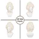 Queen Wig Platinum Blonde Beehive Wig 18th Century Baroque Hair for Women Lady Natural Synthetic Victorian Cosplay Party Costume Hair