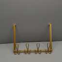 FantasHome Double Prong Over The Door Hook Rack with 12 Hooks  Gold