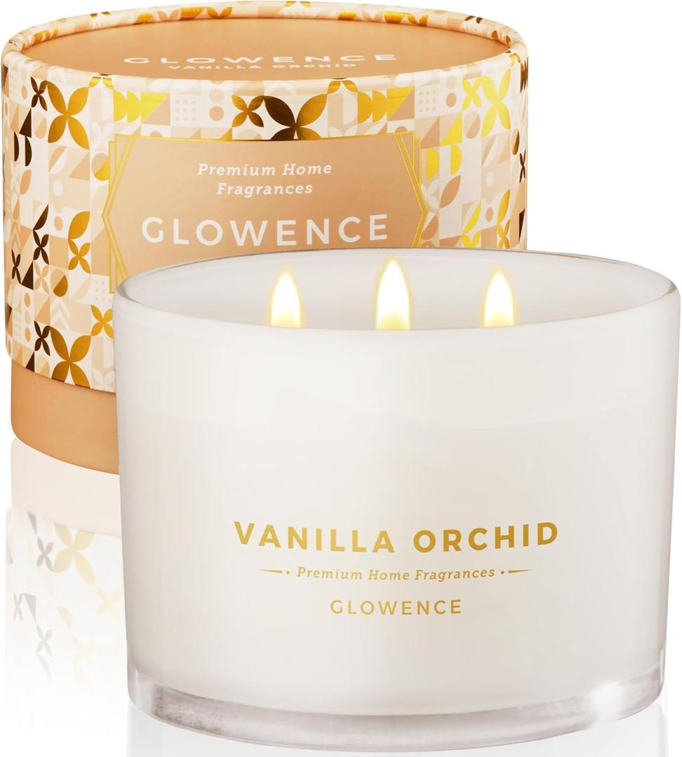 Luxury Vanilla Scented Candle - Large 3 Wick Jar Candle - Elegant Gift for Women & Men - 100% Natural Soy Wax - Up to 40 Hours Burning Time - Housewarming Aromatherapy Candle for Home Luxury Vanilla Scented Candle - Large 3 Wick Jar Candle - Elegant Gift for Women & Men - 100% Natural Soy Wax - Up to 40 Hours Burning Time - Housewarming Aromatherapy Candle for Home