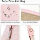 Quilted Puffer Tote Bag for WomenSmall Puffer Crescent Shoulder BagQuilted Nylon Crossbody Bag with Adjustable Strap