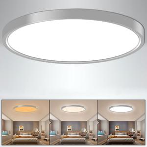 Ceiling Light 9 Inches, 3 Color Temperatures Switchable 18W Round White Shell LED Ceiling Mount Light for Bedroom, Kitchen, Living Room, Dining Room -3000K/4500K/6500K