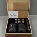 Whiskey Glasses Set, Men Chrismas Birthday Gift Set, Whiskey Stones Bourbon Rock Glass with Wooden Gift Box, Cool Burbon Scotch Cocktail Set Gifts (Stainless Steel)