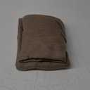 LAMIT Linen Curtains for Living Room 84 inch Length 2 Panels, Light Filtering Semi Sheer Panels Back Tab and Rod Pocket Farmhouse Panels for Bedroom/Sliding Glass Door, Taupe, 52 x 84 Inch