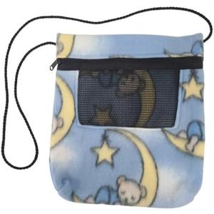 SunCoast Sugar Gliders Bonding Carrier Pouch - Premium Bonding Pouch for Sugar Gliders & Other Small Pets - Durable Cozy Fleece Material, Mesh Screen, Silk Rope, & Zipper, Pet Sleeping Bag, ZZZ Time