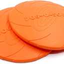 2 Pack Dog Flying Discs 8.7inches Durable Pet Interactive Toys Soft Rubber for Medium Large Breeds Training Outdoor Flight Orange