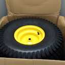 GICOOL 20x8.00-8 Tire and Wheel, 4 Ply Tubeless Lawn Mower Tire Replacement 20x8-8nhs Riding Tractor Mower and Rear Tire and Wheel Assemblies, 3.5" Offset Hub, 3/4" Borehole, and 3/16" Keyway, 2 Pack