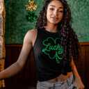 Tipsy Elves St. Patrick's Day Tank Tops for Women - Fun Holiday Tanks for St. Paddys Day (Black, S)