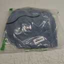 MIULEE 84" Long Scalloped Shower Curtain Linen Textured with 12 Metal Hooks Cute Extra Long Heavy Duty Washable Waterproof Cloth Shower Curtains with Black Border for Bathroom Hotel, Dusty Blue