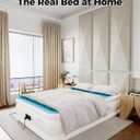 Full Air Mattress with Built-in Pump, Single Air Bed with Portable Storage Bag, Suitable for Home and Guests, Top Flocking, 18" Full Sky Blue