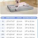 KSIIA Orthopedic Dog Bed for Crate Large Dog Bed XL with Removable Machine Washable Cover Waterproof Crate Pad with Egg Foam and Non-Slip Bottom, 41x27 Inch, Light Gray