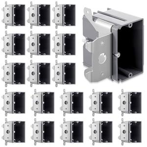 Tellegloww 20 Pack 1 Gang Adjustable Plastic Outlet Box PVC Single Gang Junction Box Etl Listed for Construction Flexibly Adjusted Home Improvement (21 Cubic Inch)