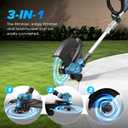 15" Cordless String Trimmer & Lawn Edger for 18V Battery(NOT Included), Electric Weed Wacker Auto Line Feed, Sidewalk Edger Weed Eater for Landscaping, Lawn with 4 Line Spools