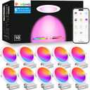 10 Pack LED Recessed Lighting 6 inch, RGBCW Recessed Ceiling Lights Compitable with Alexa, 2700K-6000K Dimmable 1350LM LED Recessed Lights with Junction Box, 16 Million Colors, Timer