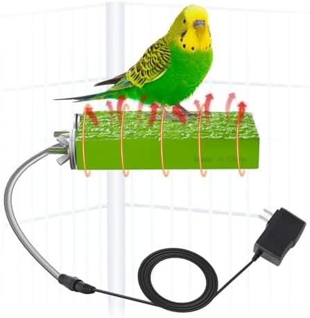 NASIDE Thermo-Perch: Heated Bird Perch - Safe Temperature Stand Platform Warm Heating for Cage,for Parrots, Cockatiels, Lovebirds, and More - Safe Heated Perching