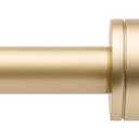 TOWN & COUNTRY BASICS Modern Sphere Single Indoor Curtain Rod and Finial Set, Easy Install Wall Mount, Matte Gold, Adjustable 36”-72”