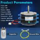 K55HXHDD-8562 1086598 Condenser Fan Motor, 1/5HP 1075RPM 208-230V 1.3A 60Hz with 3 F Capacitor Fits for GE Emerson ICP Heil 1082639 K55HXPSS-7300 K55HXPSS-7298 K55HXKR-5599
