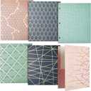 Paper Junkie School Folders with Pockets, 3 Hole Punched with 6 Geometric Designs for Office Supplies (9.5 x 12 Inches) - Pack of 6 Pocket Folders