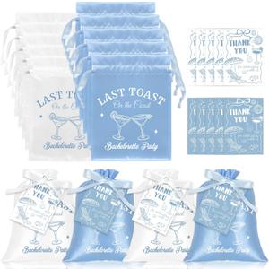 FYSUIMU 12Pcs Bachelorette Hangover Bags Last Toast on The Coast Drawstring Storage Bags with Gift Tags Blue White Bachelorette Party Favor Bag Kit for Coastal Beach Bach Party Supplies FYSUIMU 12Pcs Bachelorette Hangover Bags Last Toast on The Coast Drawstring Storage Bags with Gift Tags Blue White Bachelorette Party Favor Bag Kit for Coastal Beach Bach Party Supplies