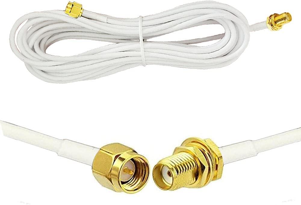 CORONIR 33ft WiFi Antenna Extension Cable SMA Male to SMA Female RF Connector Adapter for Wireless LAN Router Bridge & Cellular Antenna Extension