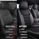 YORKNEIC Full Set Fit for Toyota Tacoma Seat Cover 2024 2025 2026 Faux Leather Seat Covers for Trucks Waterproof Car Cushion Protectors(Black&Grey)