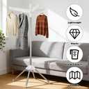 Rotatable and Foldable Clothes Drying Rack 59 Inch Laundry Drying Tree with 27 Hanging Holes, Space-Saving 4-Legged Free Standing Hanger Stand for Indoor, Balcony and Laundry Room