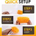 Redones Dusters for Swiffer - Reusable Duster Refill Compatible with Swiffer Hand Duster(8 Pack+1Handle), 360 Heavy Duty Dusters Refills