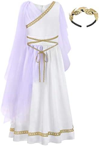 ReliBeauty Kids Greek Goddess Gostume Girls with Headband Size 160