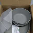 Grow Forward Premium Wheat Straw Plates and Bowls Sets - 8-Piece Wheat Straw Dinnerware Sets - Unbreakable & Reusable Microwave Safe Plastic Dinner Plates for Outdoors, RV, Camping Dishes - Feather