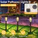 Mancra Solar Pathway Lights, 8 Pack LED Solar Lights Outdoor Waterproof, Glass Metal Garden Lighting for Yard Path Landscape Lawn Walkway Driveway, 3000K