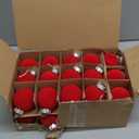 30 pcs Red Flocked Velvet Christmas Tree Ball 2.4inch Christmas Tree Ornaments Shatterproof Plastic Decorative Hanging for Xmas Holiday Family Home Store Indoor Decors