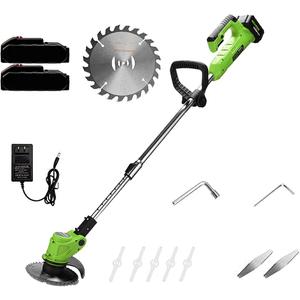 Cordless Lawn Mower, 3 in 1 Multifunctional Electric Lawn Mower Telescopic Handle 24V Lawn Mower with Battery Charger for Lawn Care Driveway Garden Lawn Mowing, 2 Batteries