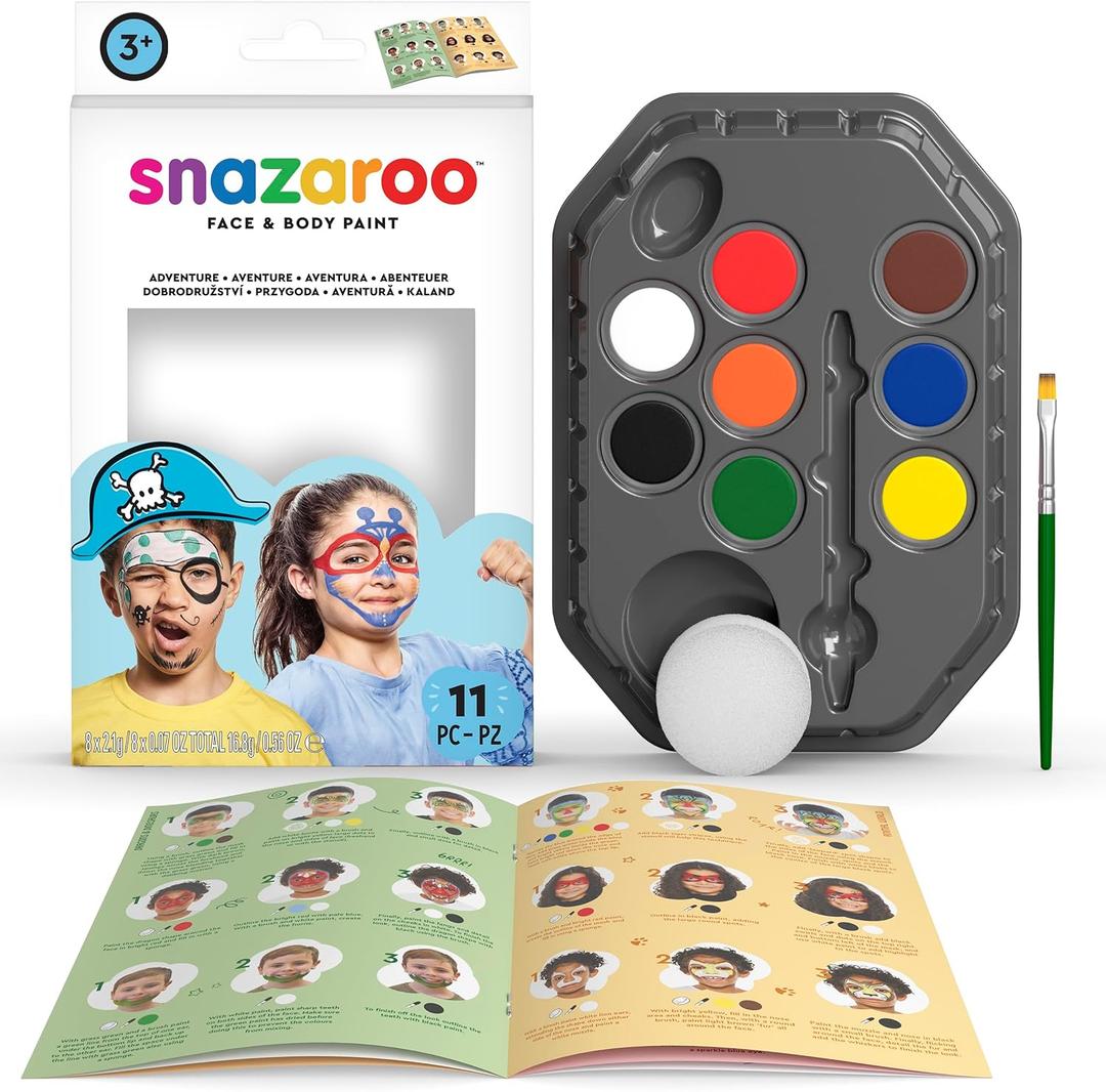 Snazaroo Face Paint Palette Kit, Adventure