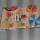 Summer Beach Table Runner Flip Flops Seaside Themed Tablecloth Summer Seasonal Holiday Birthday Party Decorations and Supplies for Home Kitchen Table-1372''