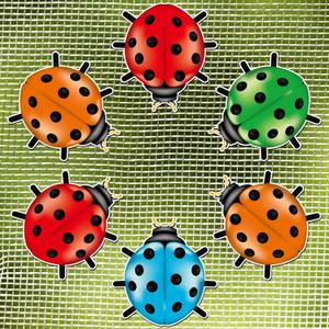 Eersida 16 Pcs Ladybug Magnets for Screen Doors Double Sided Screen Door Magnets Stickers Decorative Magnetic Decor for Window Patio Sliding Doors Protector