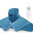 NOWWISH Heating Pad for Neck and Shoulder Pain Relief, Fast Heating, Auto Shut Off, Mothers Day Gifts, Birthday Gifts for Women Men Mom Dad Wife Husband, Blue, 17"x23"