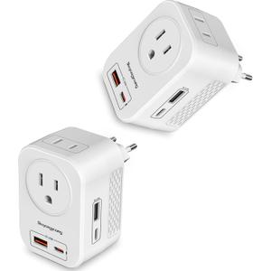 220V to 110V Voltage Converter US to Europe International Universal Travel Adapter