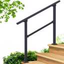 CR Fence & Rail 2-3 Step Stair handrail, Perfect for Hand Rails for Outdoor Steps, Indoor Staircase handrail & Porch, Deck, and Balcony for Seniors, with 40" Top Rail