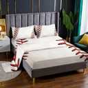 Baseball 4 Pieces Bed Sheet Sets Twin Size Baseball Bedding Sets with 16" Deep Pockets Sports Bedroom Decor,Bedding Set 4 PCS(1 Fitted+1 Flat+2 Pillowcases)