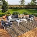 GENIMO Outdoor Rug, Waterproof Plastic Rugs for Patio, 10'x14' Light Brown