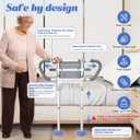 Bedside Rail for Elderly Safety Adjustable Bed Aid with Storage Pocket, Non-Slip Handle, 400 lbs Gravity Capacity -Gray (Stand-Compatible with Bed Frames 13.19" or Higher)