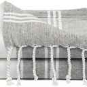 Cotton Turkish Beach Towel Towels Oversized 36"x72" Pool Absorbent Extra Large Quick Dry Sand Travel Towel (Grey, 2 Pack)