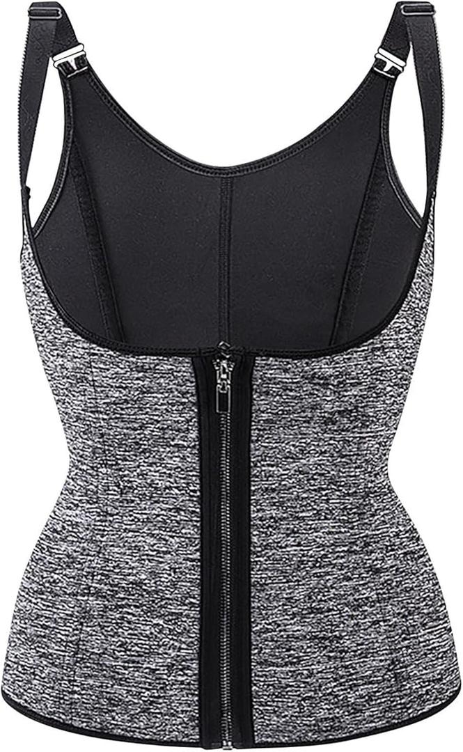TUNUSKAT Waist Trainer For Women Corset Shapewear Zipper Waist Cincher Vest Tummy Control Body Shaper Girdle Under Clothes M