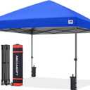 ABCCANOPY 10x10 Pop Up Canopy Tent, Easy Setup Instant Canopy with Wheeled Bag, Heavy Duty Outdoor Canopy for Beach, Market, Backyard, UV Protection, Outdoor Weather Protection (Royal Blue, 10x10)